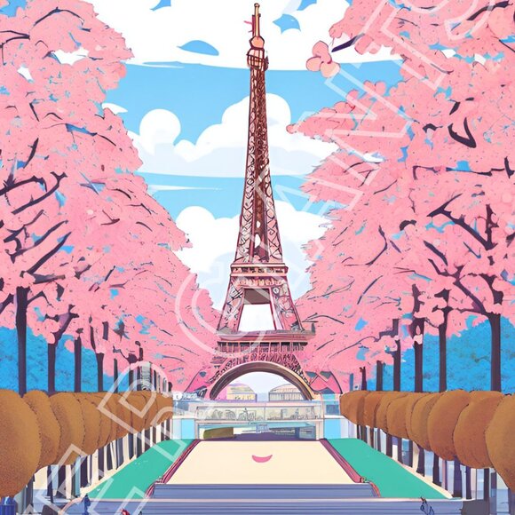 PARIS Summer Olympics Art Print 11" x 17" - Picture 2 of 2